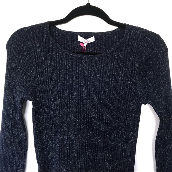 Parker Hillary Sparkly Green Blue Fuzzy Sweater - Picture 5 of 15